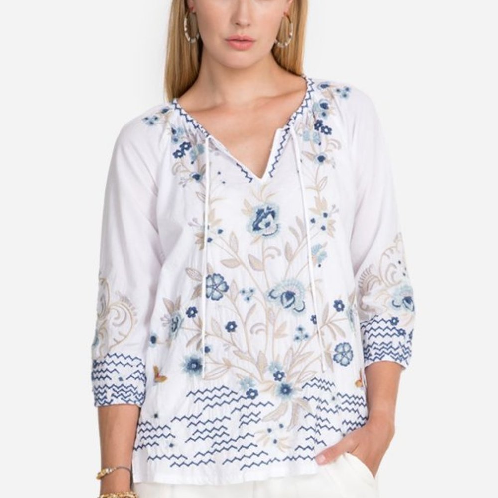 NWT Johnny Was Shiloh Peasant Blouse M